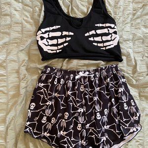 Shein Skull Pajama Set